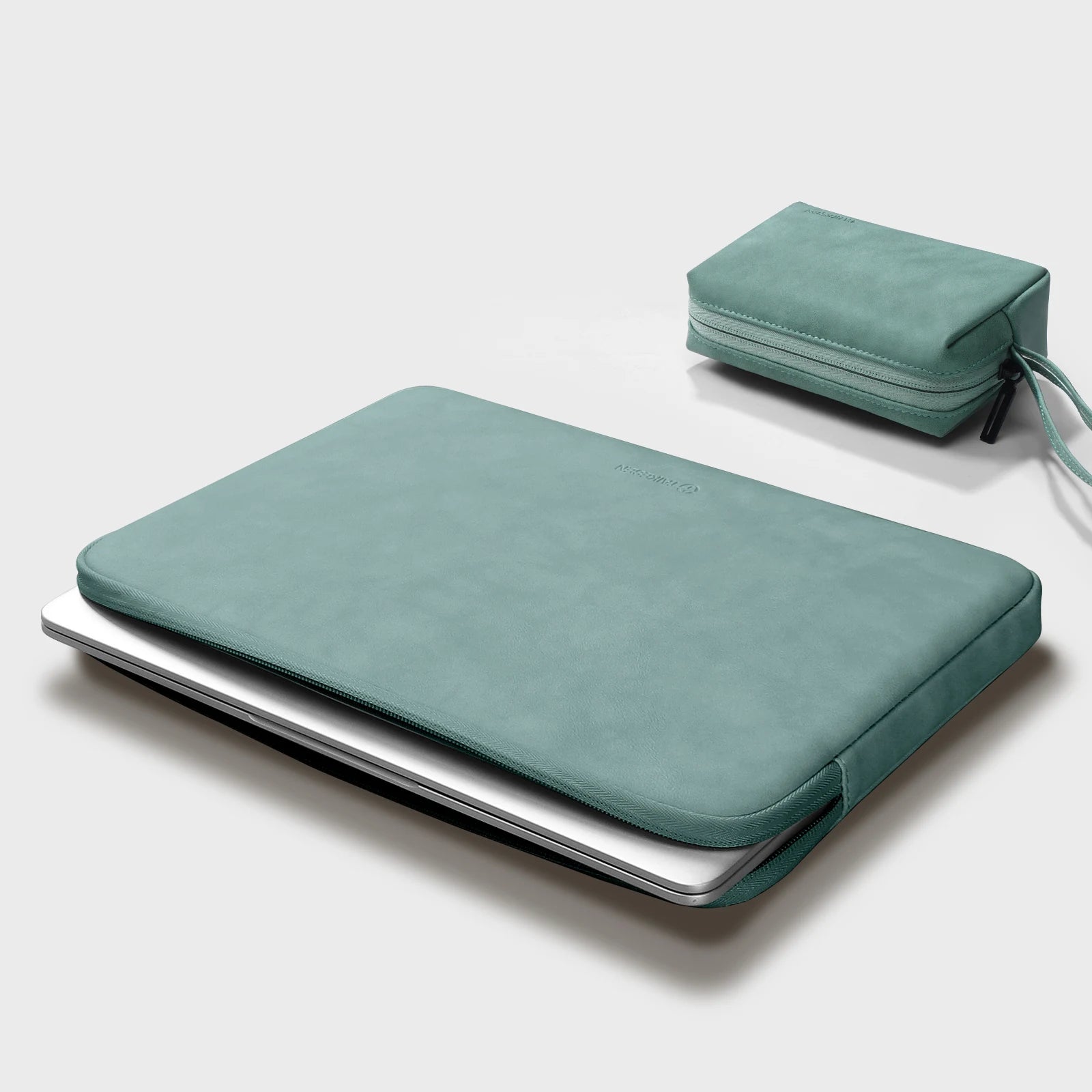 Pochette ordinateur 11 pouces en simili cuir zippée