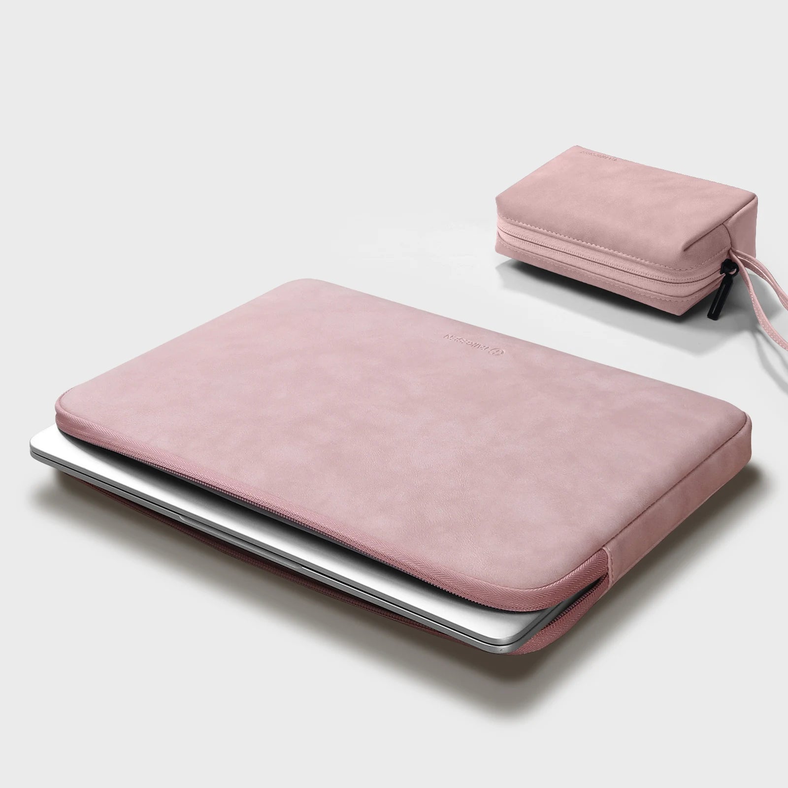 Pochette ordinateur 11 pouces en simili cuir zippée