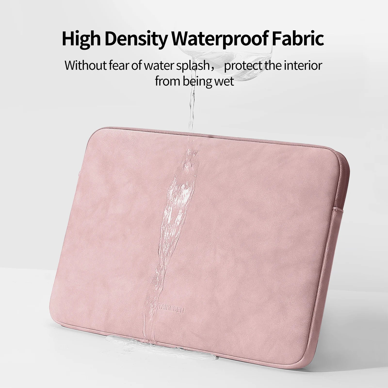Pochette ordinateur 14 pouces en simili cuir avec fermeture zippée