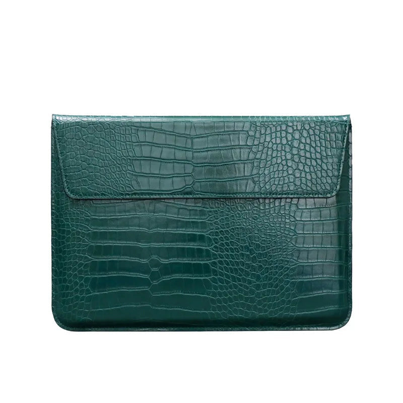 Pochette ordinateur cuir homme 15 pouces - vert sarcelle
