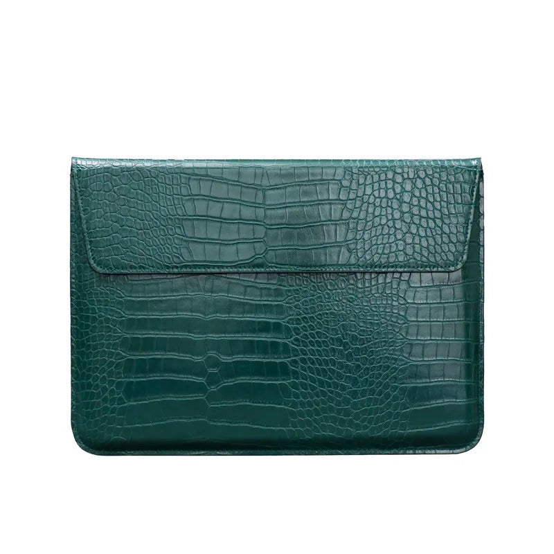 Pochette ordinateur cuir homme 15 pouces - vert sarcelle