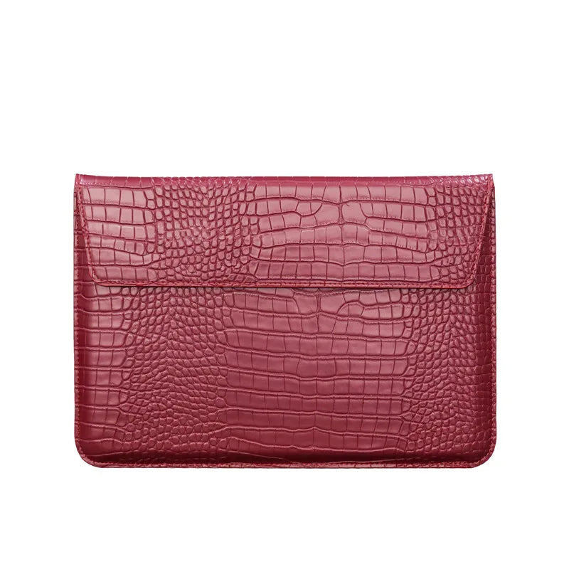 Pochette ordinateur cuir homme 15 pouces - framboise