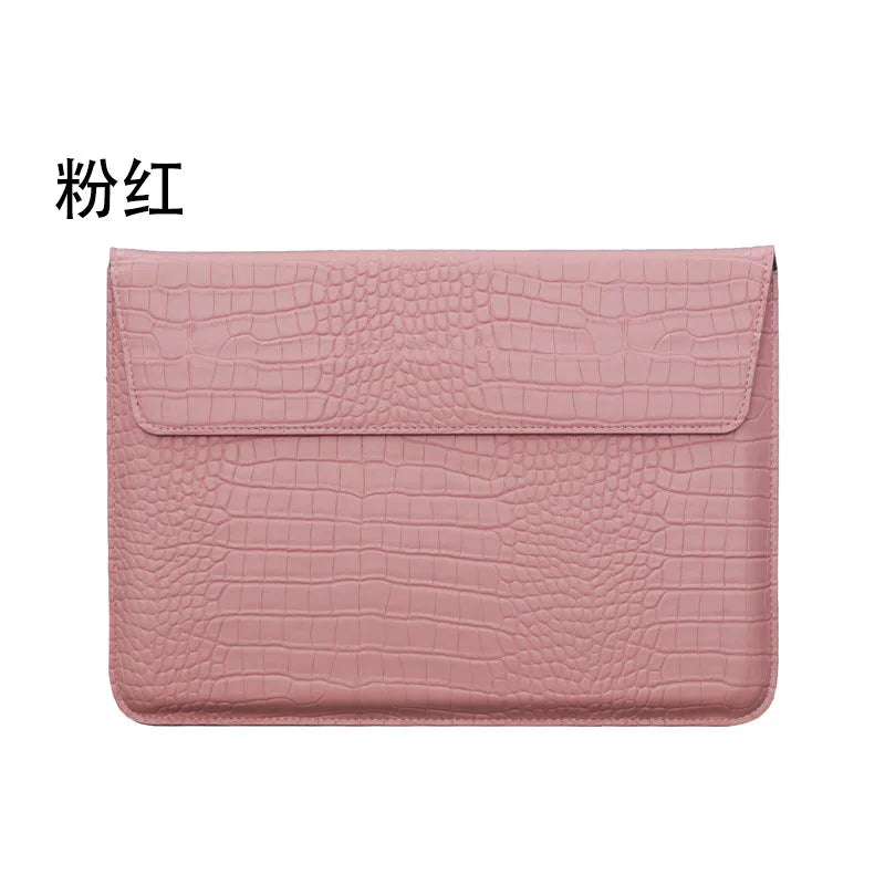 Pochette ordinateur cuir homme grainée avec rabat