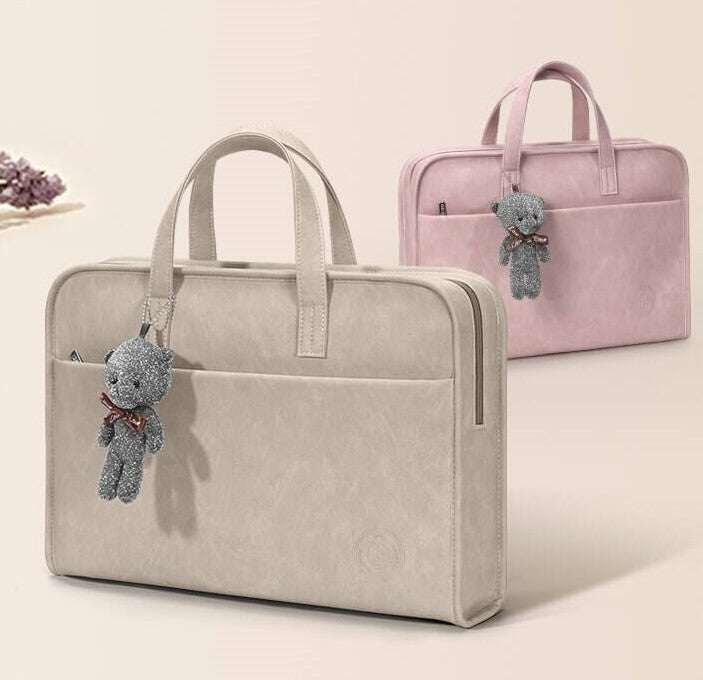 Sacoche Ordinateur Femme Beige Lecoinpochette