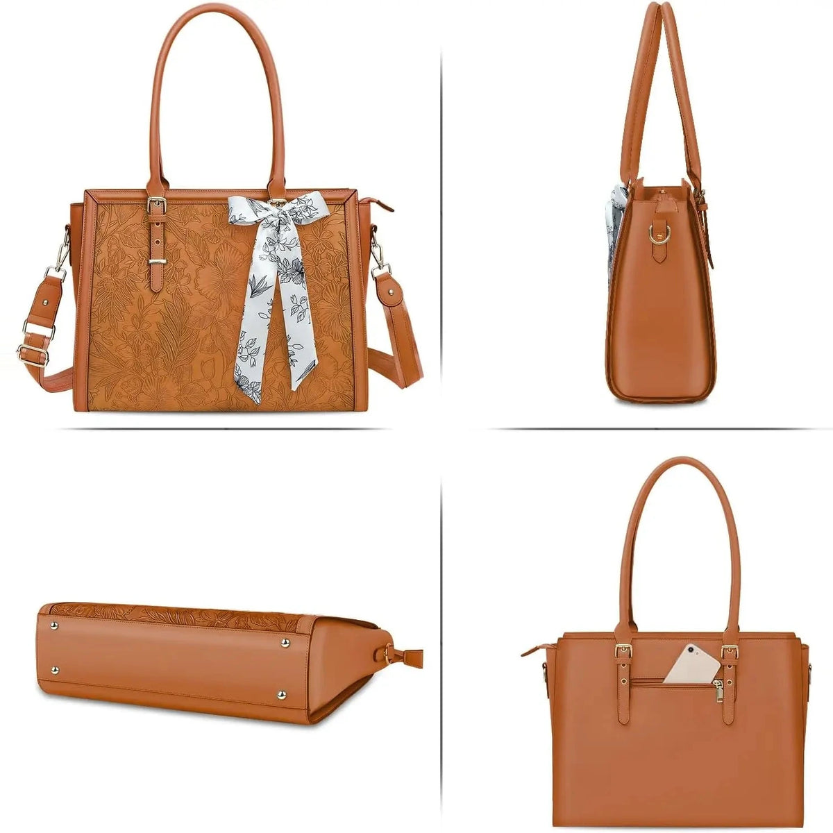 Grand Sac Ordinateur Marron pour Femme