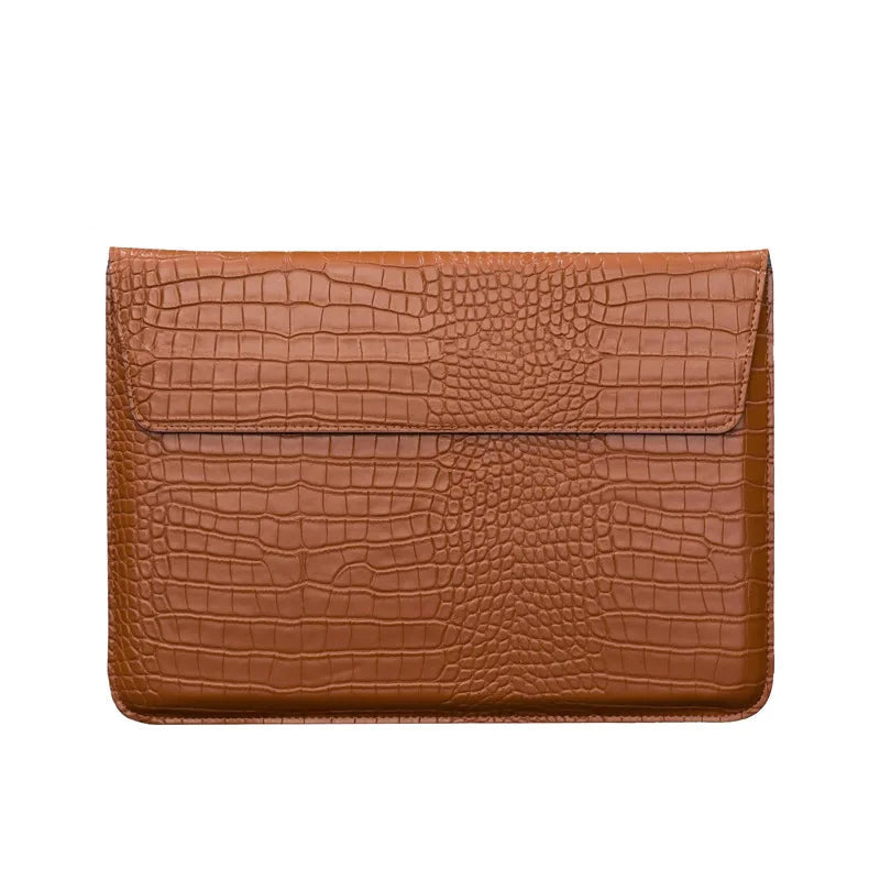 Pochette ordinateur cuir homme 15 pouces - cognac