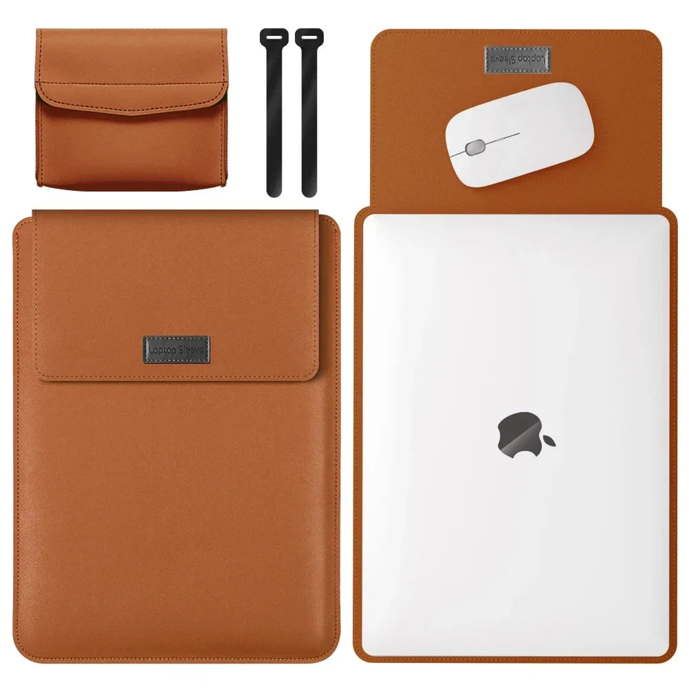 Pochette ordinateur cuir homme noire
